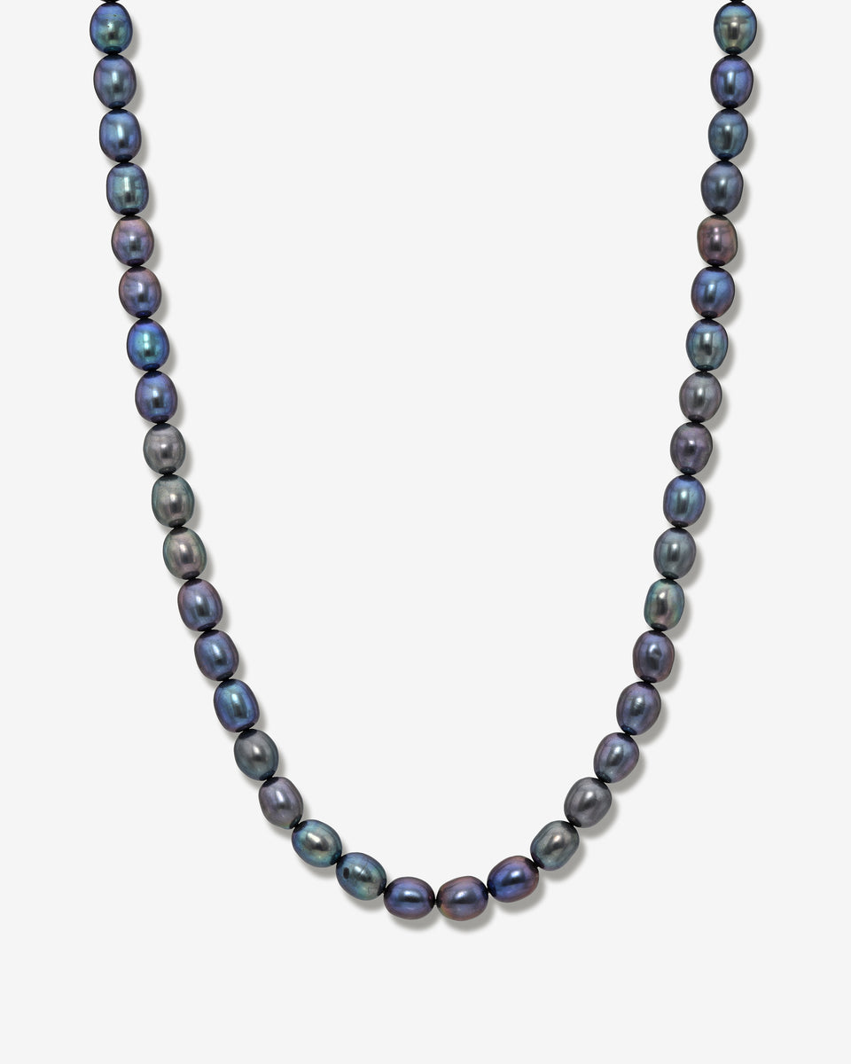 【BLACKPURPLE】Rice Grass Pearl Chain Necklace Black Rice Pearl Necklace – kcsukamto