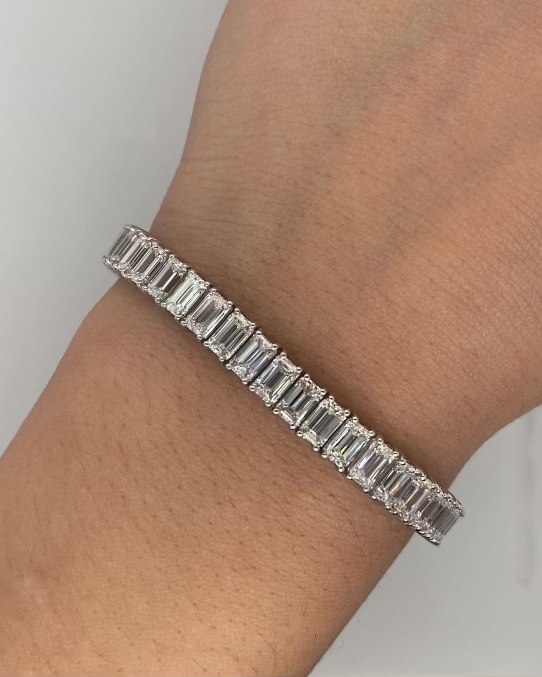 Emerald Cut Diamond Tennis Bracelet
