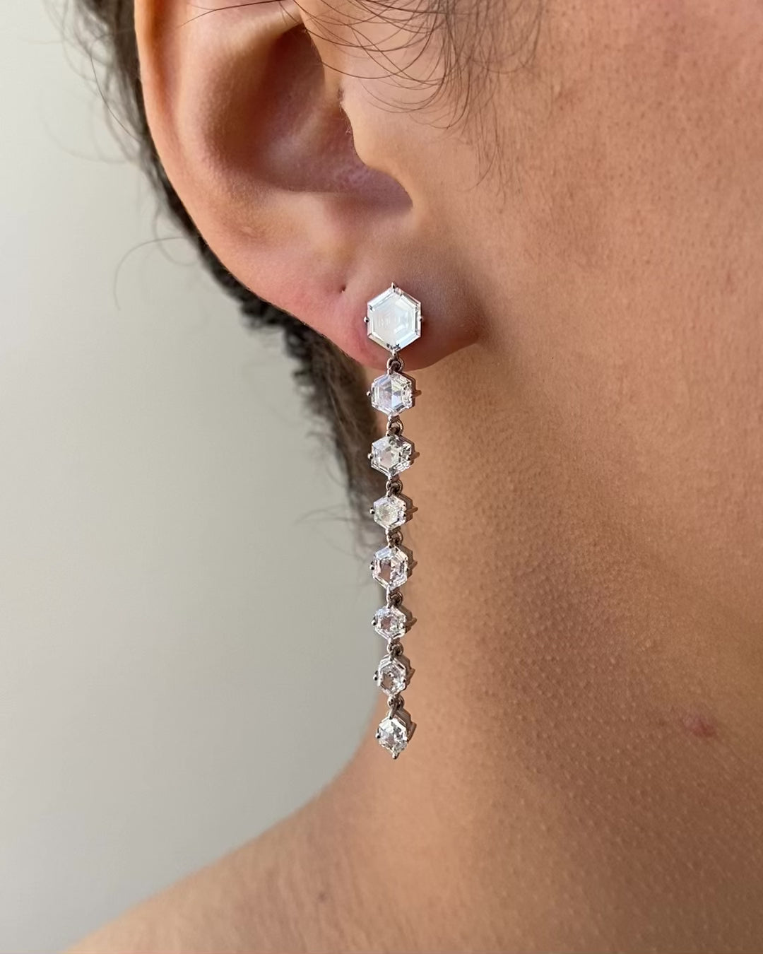Diamond Dream Hexagon Drop Earring