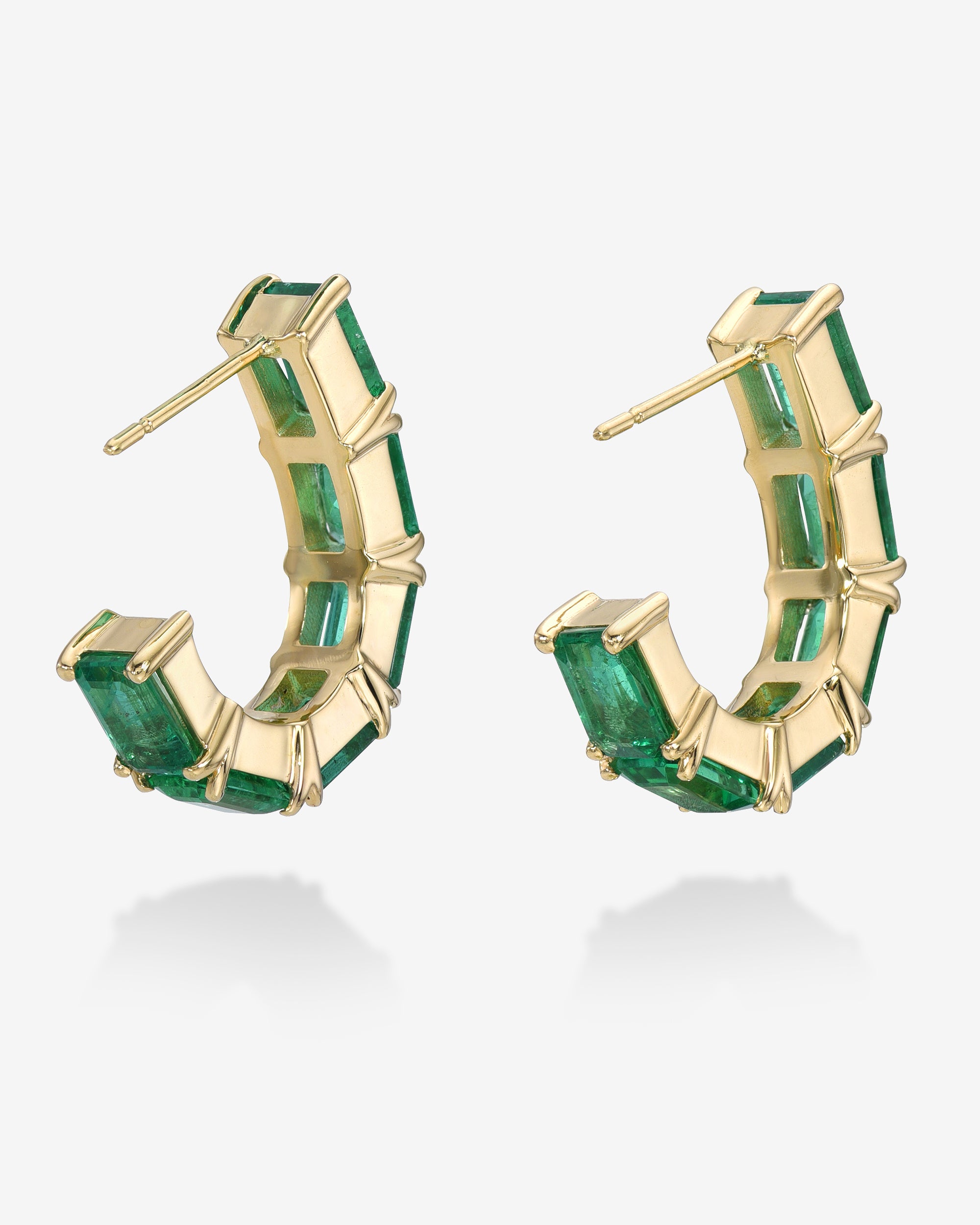 Emerald Half Hoop Earring