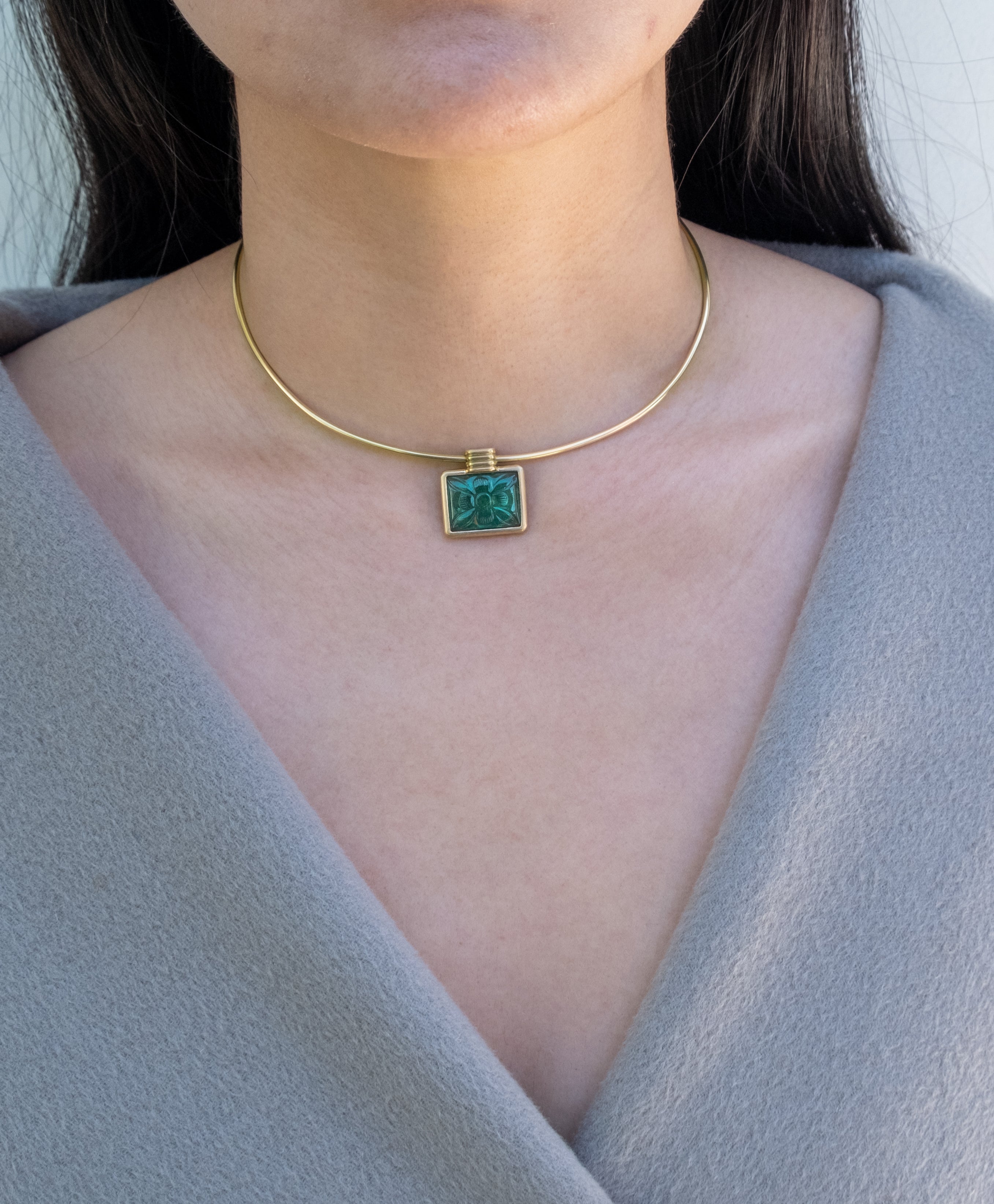 Lotus Emerald Necklace