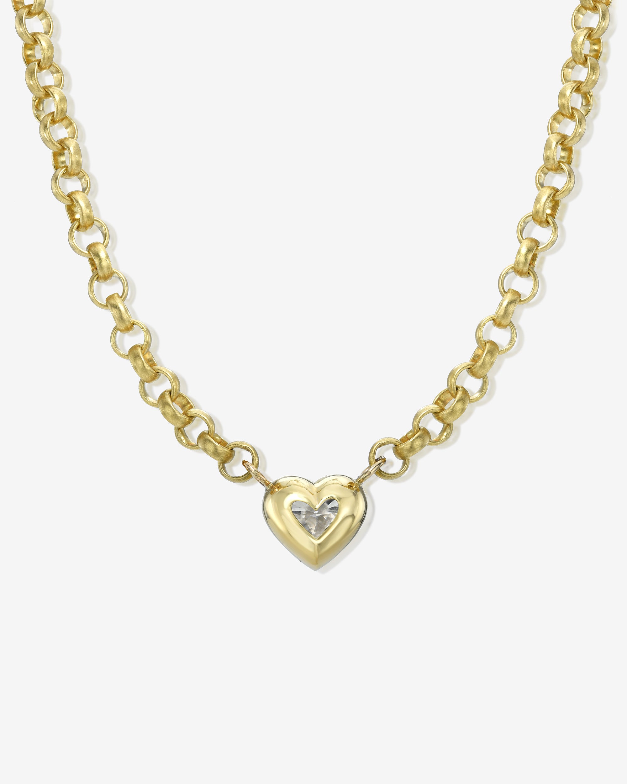 White Heart Cup Necklace