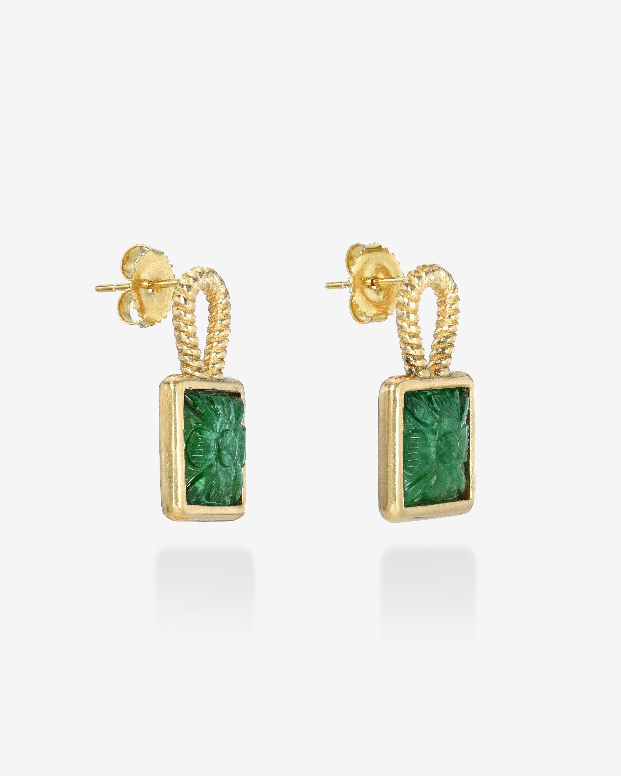 Lotus Emerald Earring